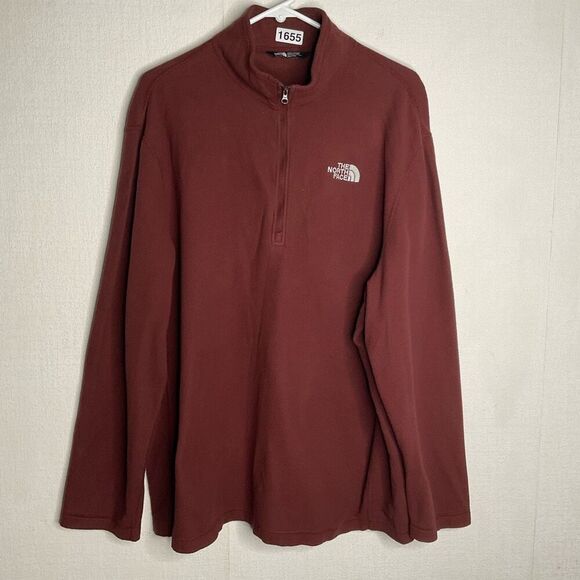 The North Face Pullover Men XXL Caramel Brown 1/4 Zip‎ Fleece Hiking Outdoors - Picture 7 of 10